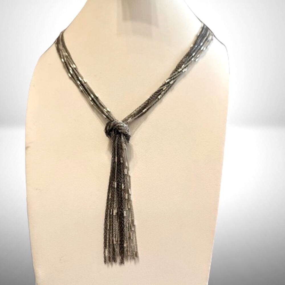 Sonoma Two Tone Multi Chain Knot Pendant Necklace